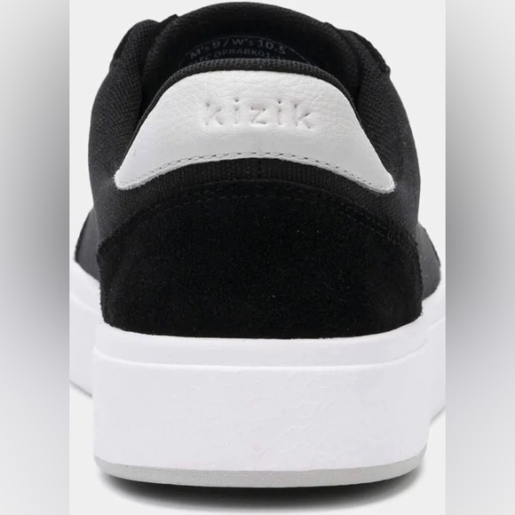 Kizik Men's Prague Lace-Up Suede Canvas Sneaker Size 8.5 US Black Shoes - Picture 3 of 8